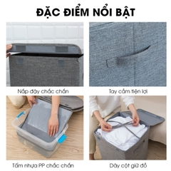 Giỏ đựng đồ bẩn, thùng đựng quần áo bẩn gấp gọn LH-3125 vải không dệt chất lượng cao