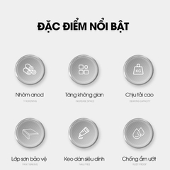 Giá để giày giá treo giày lên tường tiết kiệm không gian phòng tắm SQ-5266 Nhôm Anod không rỉ