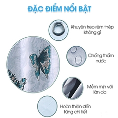 Rèm treo nhà tắm khách sản motel vải Poliester cao cấp Bươm Bướm
