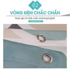 Rèm treo nhà tắm, màn che phòng tắm vải Poliester chống thấm cao cấp họa tiết Lồng Đèn Nhiều Màu Sắc