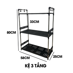 Kệ nhà bếp, kệ để đồ gia dụng nồi cơm điện, lò vi sóng, nồi chiên không dầu LD-3642, khung inox không rỉ chịu tải lớn
