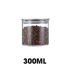 Hủ đựng trà thủy tinh, hủ đựng ngủ cốc nhà bếp, đồ ăn nhẹ snack, hủ gia vị có nắp bằng INOX cao cấp MFG-006