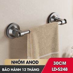 Giá treo khăn nhà tắm, thanh gác dép hút chân không LD-5248, nhôm anod không rỉ, không cần khoan đục, dễ dàng lắp đặt