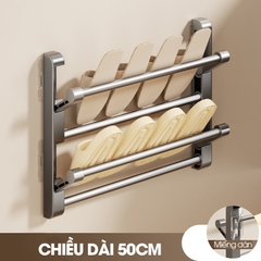 Kệ để giày dép treo tường 2 tầng LD-5233 nhôm anod không rỉ + tặng kèm miếng dán, tắt kê và vít