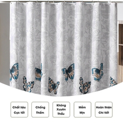 Rèm treo nhà tắm khách sản motel vải Poliester cao cấp Bươm Bướm