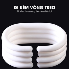 Rèm nhà tắm Poliester hoạt tiết Lá Rủ, chất liệu cao cấp không thấm nước, rèm lắp cho gia đình chung cư, khách sạn,...