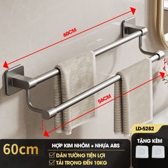 Giá treo khăn nhà tắm LD-5282 hợp kim nhôm không rỉ