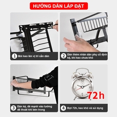 Giá kệ treo khăn đa năng nhôm anod SQ-6255