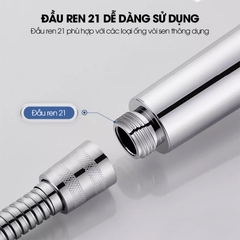 Bộ vòi sen tăng áp 4 chế độ SQ-9002 nhựa ABS + kèm lõi lọc, ống nối 1.5m và giá đỡ