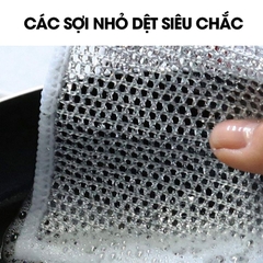 Khăn rửa chén bát dây thép, giẻ lau dây thép vệ sinh nhà bếp siêu sạch
