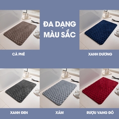 Thảm chùi chân lông nhung vân mai rùa lông dày mềm mịn chống trượt 40x60cm
