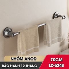 Giá treo khăn nhà tắm, thanh gác dép hút chân không LD-5248, nhôm anod không rỉ, không cần khoan đục, dễ dàng lắp đặt