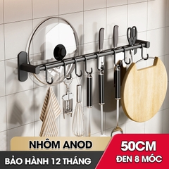 Móc treo nhà bếp đa năng có rảnh để dao và gác nắp nồi Nhôm Anod không rỉ RX08
