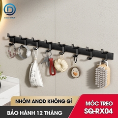 Móc treo dán tường treo quần áo, túi sách, vật dụng trong nhà RX04 Nhôm Anod không rỉ