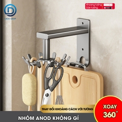 Móc xoay 360 treo đồ nhà bếp RX07 Nhôm Anod không rỉ