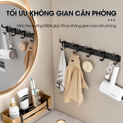 Móc treo dán tường treo quần áo, túi sách, vật dụng trong nhà RX04 Nhôm Anod không rỉ