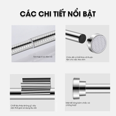 Thanh treo rèm nhà tắm, cửa sổ, ban công thanh treo quần áo thép không rỉ
