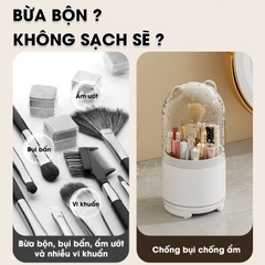 Hộp đựng cọ trang điểm, kẻ mắt son môi xoay 360 độ W2088
