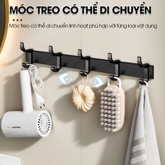Móc treo dán tường treo quần áo, túi sách, vật dụng trong nhà RX04 Nhôm Anod không rỉ