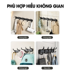 Móc treo dán tường treo quần áo, túi sách, vật dụng trong nhà RX04 Nhôm Anod không rỉ