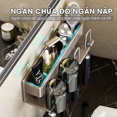 Kệ treo bàn chải và cốc đánh răng kèm cốc SQ-5268C