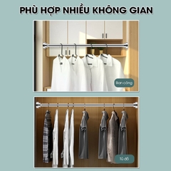 Thanh treo rèm nhà tắm, cửa sổ, ban công thanh treo quần áo thép không rỉ