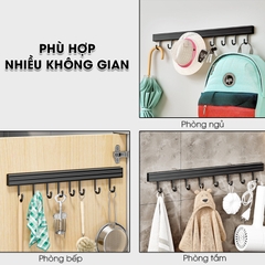 Móc treo đồ nhà bếp nồi xoong dao kéo RX06 Nhôm Anod không rỉ