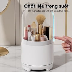 Hộp đựng cọ trang điểm, kẻ mắt son môi xoay 360 độ W2088