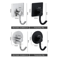 Móc dán tường móc treo đồ INOX 304 không rỉ IN02