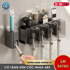 Kệ treo bàn chải và kem đánh răng có kèm cốc và dụng cụ nhã kem tự động LH-5478C