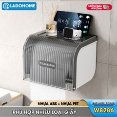 Hộp đựng giấy vệ sinh toilet W8286 nhựa ABS chống ố màu, có trục xoay dễ sử dụng