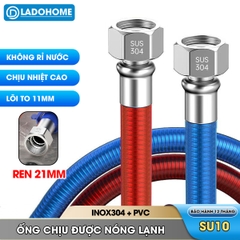 Ống cấp nước nóng lạnh SU10, ống nối cho bồn lavabo, bồn vệ sinh, máy giặt, máy nóng lạnh, inox 304 uốn cong tùy ý