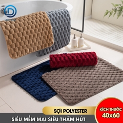 Thảm chùi chân lông nhung vân mai rùa lông dày mềm mịn chống trượt 40x60cm