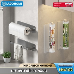 Giá treo túi đựng thực phẩm, thanh treo màn bọc thực phẩm, móc treo khăn lau nhà bếp LH-4102 Nhôm Anod không rỉ