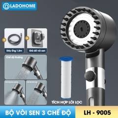 Bộ vòi sen điều áp 3 chế độ kèm lõi lọc LH-9005 + bao gồm giá đỡ và ống nối 1.5m