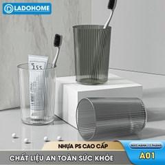 Cốc nước súc miệng, cốc đánh răng, ly uống nước A01 nhựa PET trong suốt