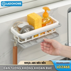 Kệ để dụng cụ rửa chén, giá để nước rửa chén bát treo tường có khay hứng nước LD-2468
