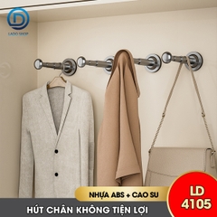 Giá treo móc quần áo hút chân không LD-4105, có thể kéo dài hoặc thu gọn dùng đê trên móc quần áo rất tiện và dễ lắp đặt