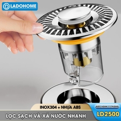 Nắp thoát nước bồn rửa mặt, bồn lavabo chống tắc cống, chống mùi, nút ấn đơn giản dễ sử dụng