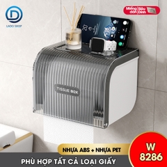 Hộp đựng giấy vệ sinh toilet W8286 nhựa ABS chống ố màu, có trục xoay dễ sử dụng