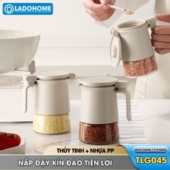 Hủ đựng gia vị cao cấp 350ml TLG-045 nắp bật có ron su dày đậy kín tuyệt đối, viên hút ẩm giữ cho gia vị khô ráo