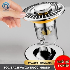Nắp thoát nước bồn rửa mặt, bồn lavabo chống tắc cống, chống mùi, nút ấn đơn giản dễ sử dụng