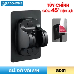 Giá đỡ vòi hoa sen dán tường GD01 có thể điều chỉnh góc nghiêng 45 độ