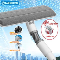 Cây lâu kính C10, lau cửa sổ kính kết hợp gạt nước và chà bùi bẩn + Tặng kèm 2 miếng lau thay thế