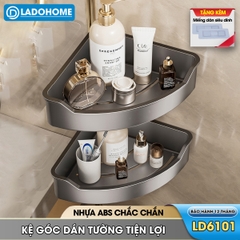 Kệ góc tường treo nhà tắm nhà bêp LD-6101, nhựa ABS siêu cứng cáp và bền bỉ