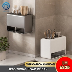 Kệ muỗng đũa, ống đựng muỗng đũa để bàn hoặc treo tường LH-6325 thép carbon chống rỉ