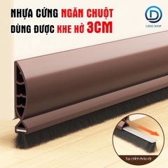 Thanh nệp cứng chặn chân cửa nhựa PVC dùng cho khe hở lớn tới 3cm, giúp ngăn gió bụi, con trùng, cách âm cách nhiệt