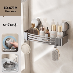 Kệ treo tường nhà tắm nhà bếp cốc hút chân không LD-6717 / LD-6719, nhôm anod không rỉ, không cần khoan đục