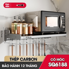 Kệ lò vi sóng, kệ gia vị kệ nhà bếp treo tường SQ-6188 thép carbon không rỉ
