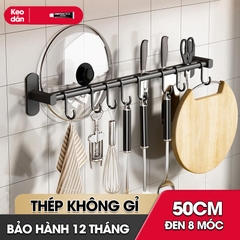 Móc treo nhà bếp đa năng có rảnh để dao và gác nắp nồi Nhôm Anod không rỉ RX08